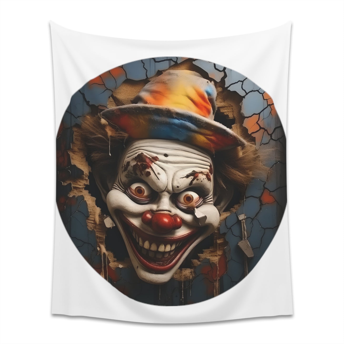 Pop Out Clown Printed Wall Tapestry