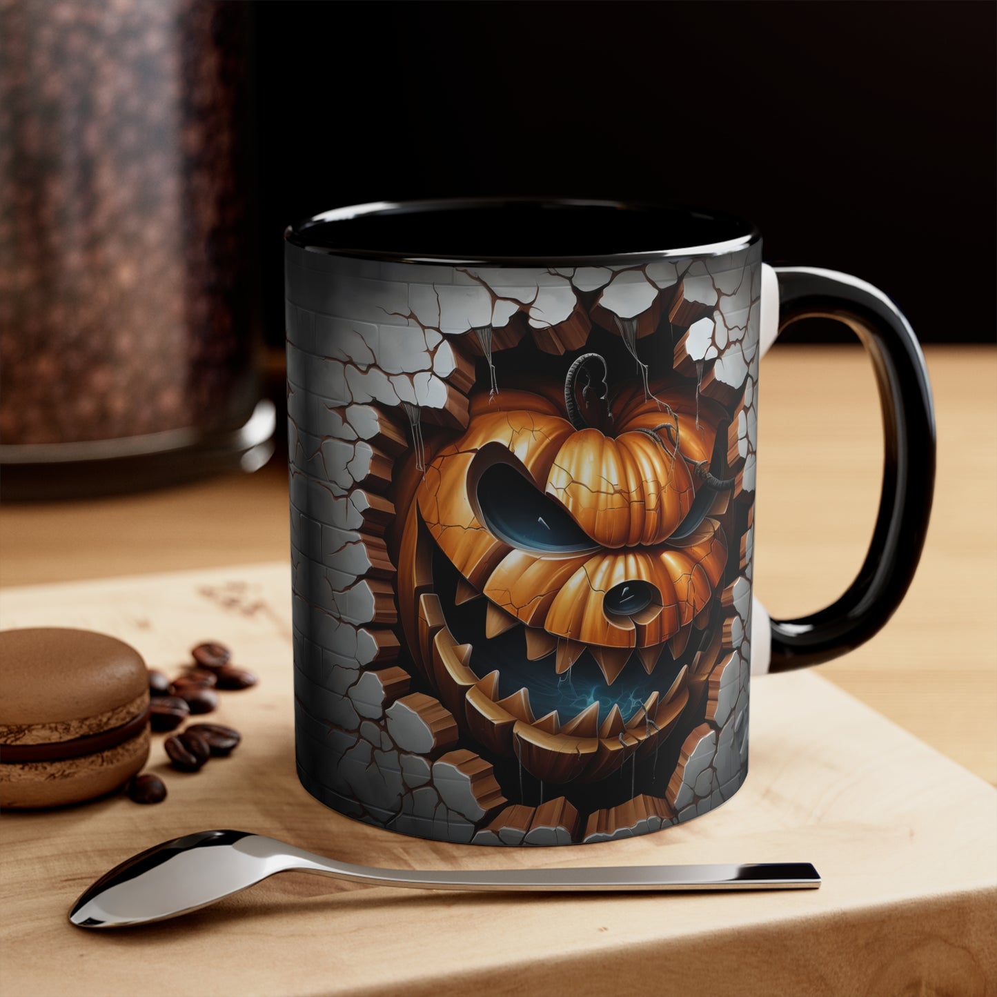 Scary Pumpkin Accent Coffee Mug, 11oz