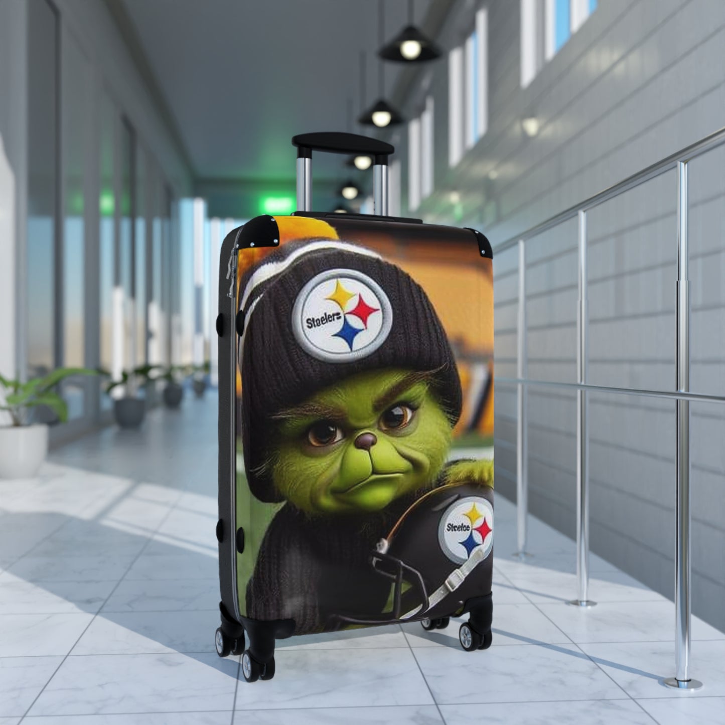 Grinchy Steeler Fan Suitcase