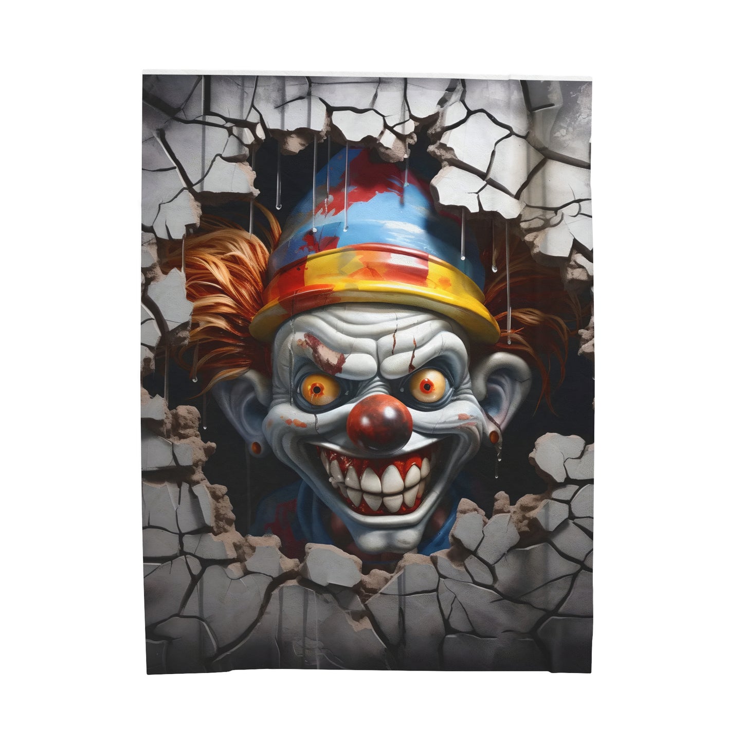 Creepy Clown Velveteen Plush Blanket
