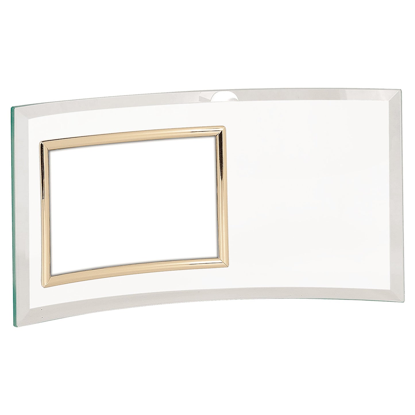 Elegantly Personalized Jade Glass Crescent with Picture Frame - Legacy Creator Inc12 3/4" x 6 1/2" Jade Glass Crescent with 6" x 4" Picture Frame