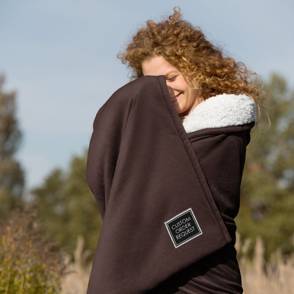 Embroidered Premium sherpa blanket - Legacy Creator IncBlack