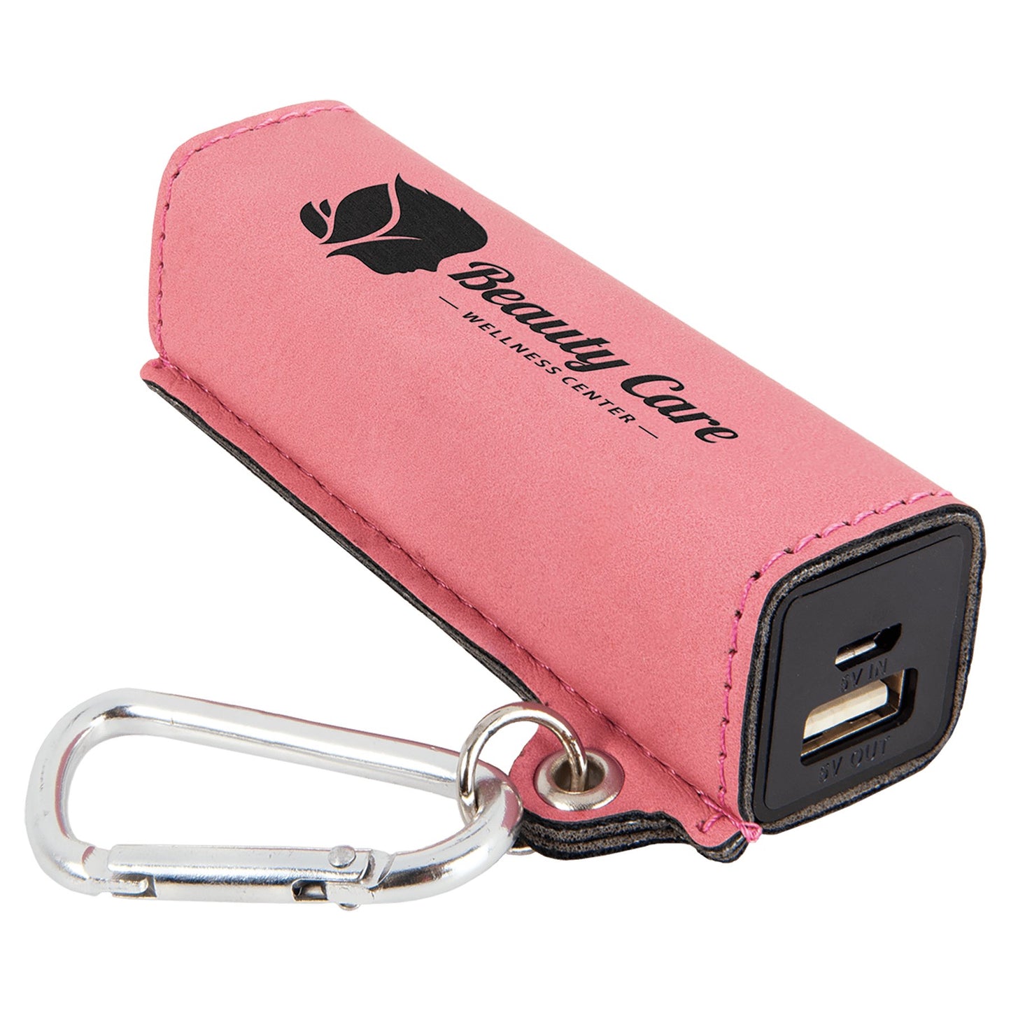 Laserable Leatherette 2200 mAh Power Bank with USB Cord - Legacy Creator IncPink