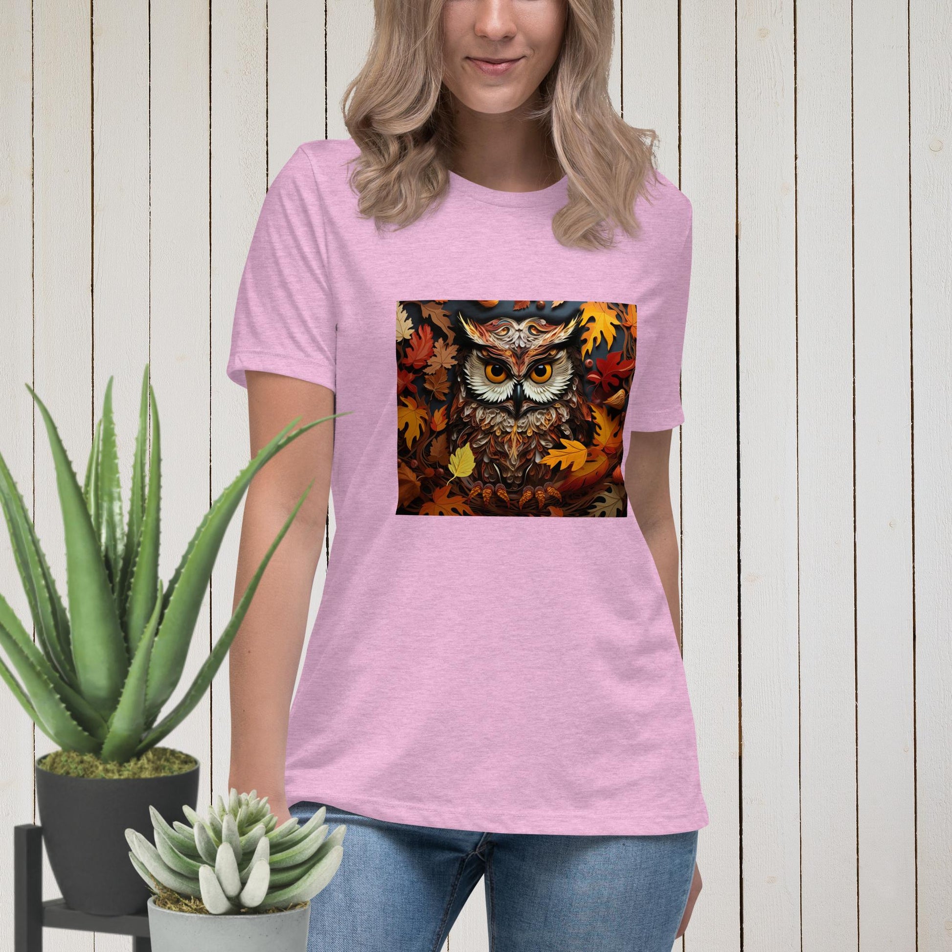 Owl in Fall Women's Relaxed T-Shirt - Legacy Creator IncHeather Prism LilacS