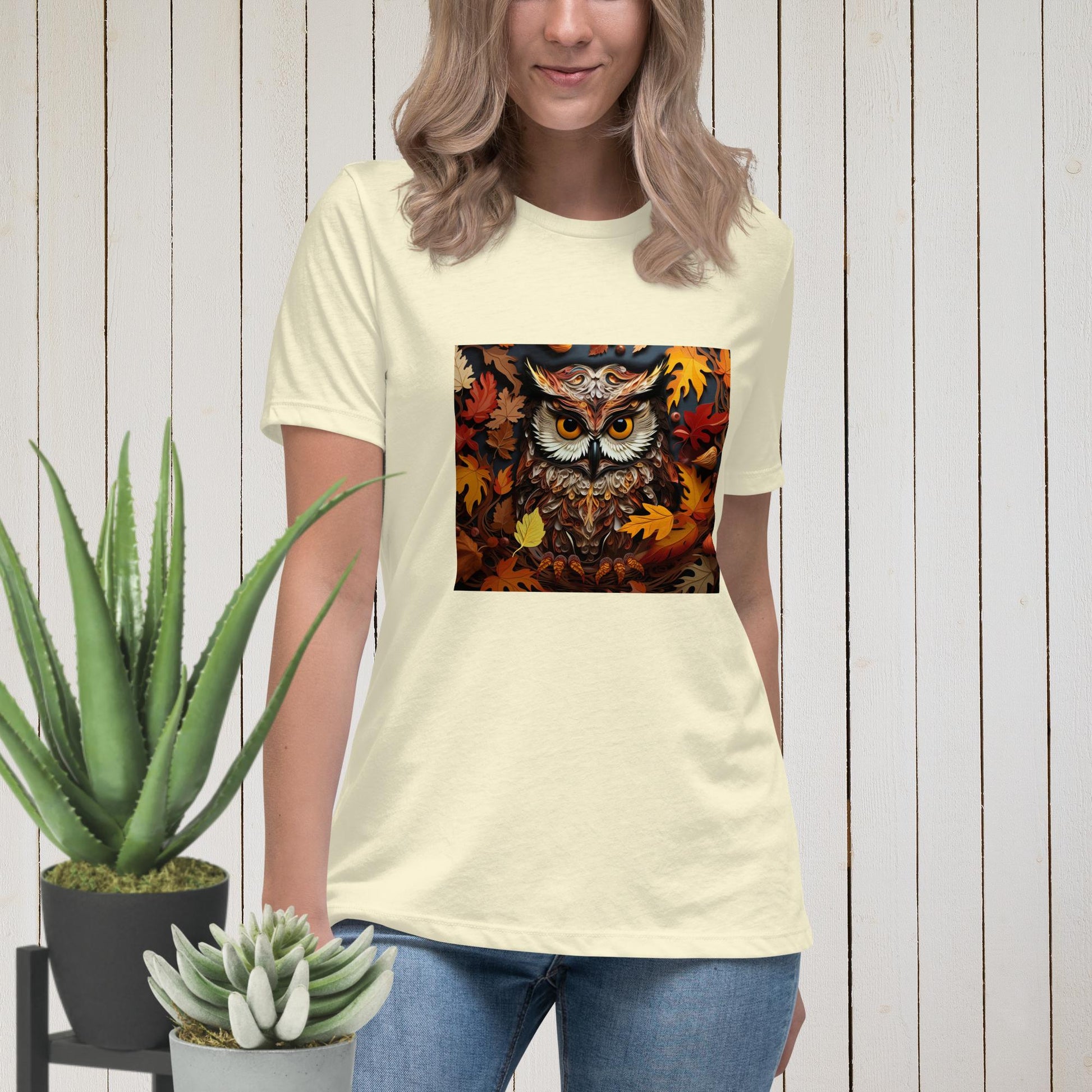 Owl in Fall Women's Relaxed T-Shirt - Legacy Creator IncCitronS