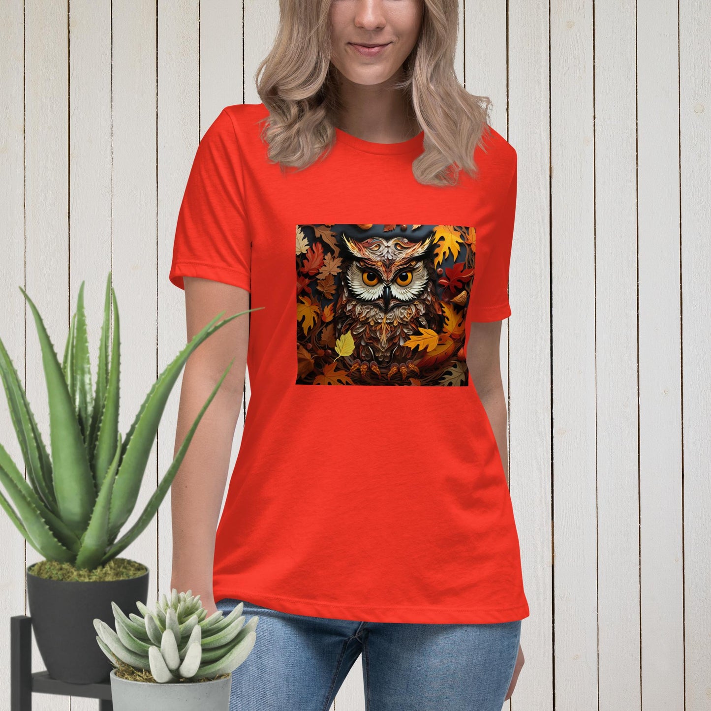 Owl in Fall Women's Relaxed T-Shirt - Legacy Creator IncPoppyS