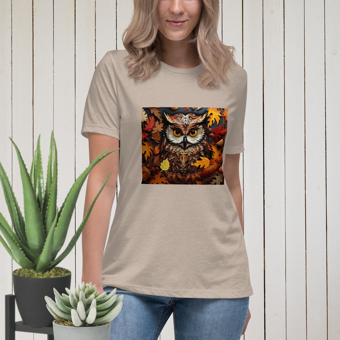 Owl in Fall Women's Relaxed T-Shirt - Legacy Creator IncHeather StoneS